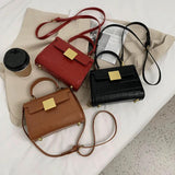 Stone Pattern PU Leather Crossbody Bags for Women Small Totes Lady