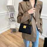 Stone Pattern PU Leather Crossbody Bags for Women Small Totes Lady