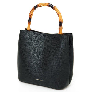 Retro Bamboo Leather Women Handbag Tote Bag Small Square Bag