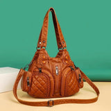 Large Capacity Soft Leather Shoulder Bag Multifunction Messenger Bag