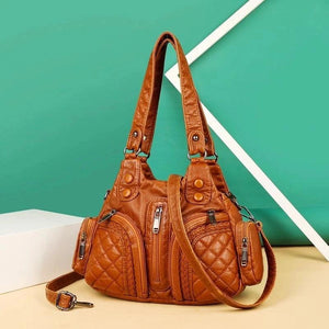 Large Capacity Soft Leather Shoulder Bag Multifunction Messenger Bag