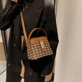 Small Box Bags Women Lattice Vintage Shoulder Messenger Bag