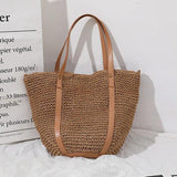 Large Capacity Straw Bag Holiday Beach Totes