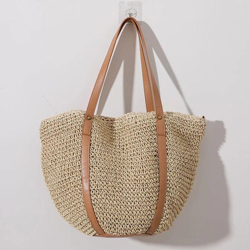 Large Capacity Straw Bag Holiday Beach Totes