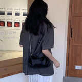 Satin Handbag Casual Pleated Bag Women's Shoulder Messenger Chain Bag