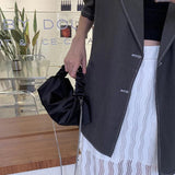 Satin Handbag Casual Pleated Bag Women's Shoulder Messenger Chain Bag