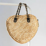 Smiling Face Straw Woven Bag Heart-shaped Small Bag