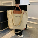 Canvas Bucket Bag Large Capacity Shoulder Tote
