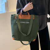 Canvas Bucket Bag Large Capacity Shoulder Tote
