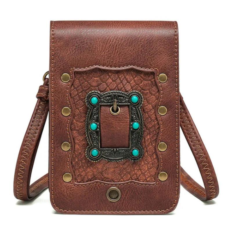 Emerald Motorcycle Bag Punk Women's Single Shoulder Bag Mini Square Bag