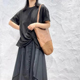 Leather Women's Bag Woven Shoulder Bag Messenger Bag Dual-Use Big Bag