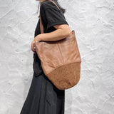 Leather Women's Bag Woven Shoulder Bag Messenger Bag Dual-Use Big Bag
