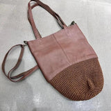 Leather Women's Bag Woven Shoulder Bag Messenger Bag Dual-Use Big Bag