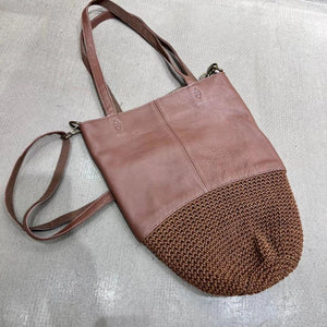 Leather Women's Bag Woven Shoulder Bag Messenger Bag Dual-Use Big Bag