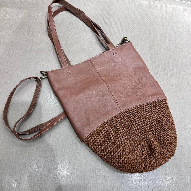 Leather Women's Bag Woven Shoulder Bag Messenger Bag Dual-Use Big Bag