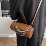 Leather Messenger Crossbody Bag Chains Shoulder Bags