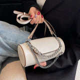 Leather Messenger Crossbody Bag Chains Shoulder Bags