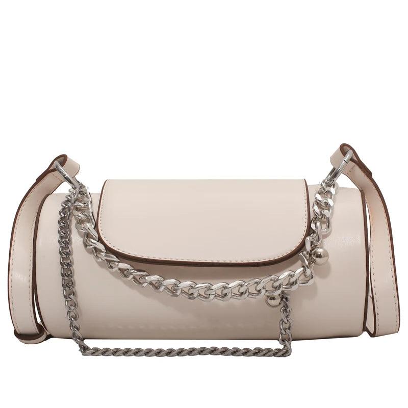Leather Messenger Crossbody Bag Chains Shoulder Bags