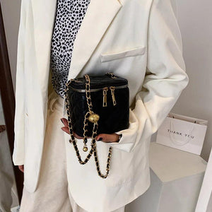 Classic Lingge Chain Shoulder Handbag Mini Messenger Bag