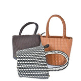 Spring and Retro Leather Hand-Woven Bag Japanese Bucket Bag