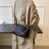 Stone Pattern Leather Shoulder Side Bags for Women