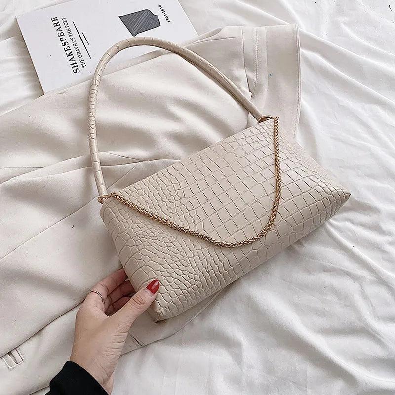 Stone Pattern Leather Shoulder Side Bags for Women