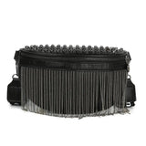 Leather Crossbody Bags Rivet Shoulder Handbag Metal Tassel Saddle Bags