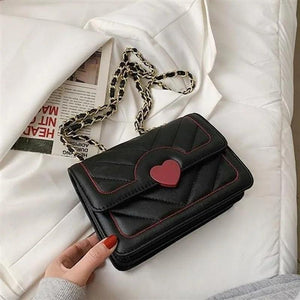 Square Shoulder Bag Women Chain Handle PU Daily Handbag