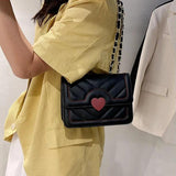 Square Shoulder Bag Women Chain Handle PU Daily Handbag