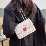 Square Shoulder Bag Women Chain Handle PU Daily Handbag