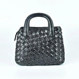 Retro first layer cowhide woven messenger bag for women