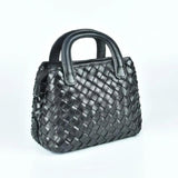 Retro first layer cowhide woven messenger bag for women