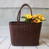 Retro Braided Leather Women's Shopping Bag