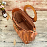 Hand-woven Leather Shoulder Bag Vintage Shopping Bag Crossed Tote Bags