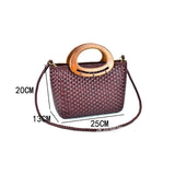 Hand-woven Leather Shoulder Bag Vintage Shopping Bag Crossed Tote Bags
