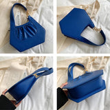 Summer Women's Handbags Ruched PU Leather Shoulder Bags for Women
