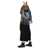 Cowhide Leather Fringe Hobo Bag Women Handbag Tassel Shoulder Bag
