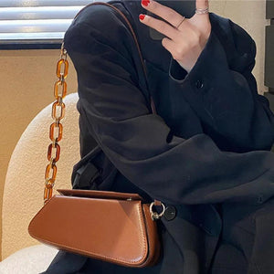 Retro Underarm Bag Women's Acrylic Chain Square Shoulder Messenger Bag