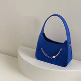 Solid Beading Top Handle Crossbody Shoulder Bag for Women