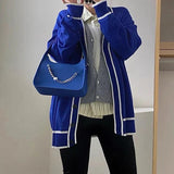 Solid Beading Top Handle Crossbody Shoulder Bag for Women