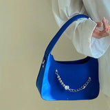 Solid Beading Top Handle Crossbody Shoulder Bag for Women