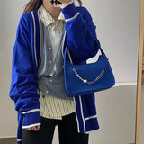 Solid Beading Top Handle Crossbody Shoulder Bag for Women