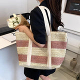 Boho Weave Beach Bag Large Handbag Summer Tote for Women
