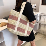 Boho Weave Beach Bag Large Handbag Summer Tote for Women