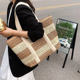 Boho Weave Beach Bag Large Handbag Summer Tote for Women