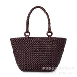 Vintage Leather Weave Shoulder Bag