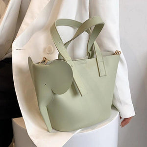 Elephant Tote Bag Women Handbag Soft Pu Leather Shoulder Crossbody Bags