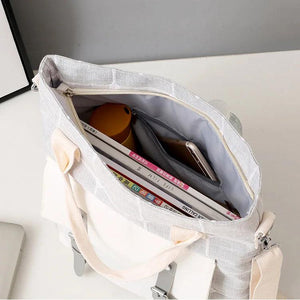 Plaid Shoulder Bag Canvas Crossbody Harajuku Messenger Handbag