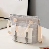 Plaid Shoulder Bag Canvas Crossbody Harajuku Messenger Handbag