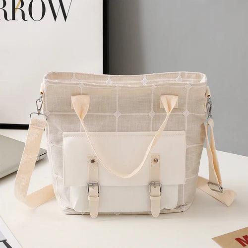 Plaid Shoulder Bag Canvas Crossbody Harajuku Messenger Handbag